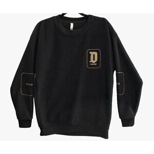 D MAGAZINE Men Pullover Textured Sweatshirt Sz L Black Embroidered Logo 22-13